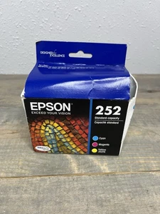 Cartuchos de tinta magenta amarillo cian estándar Epson 252 originales EXP 2023 - Imagen 1 de 1