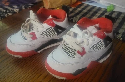 DESC Nike Air Jordan 4 Retro OG TD 'Fire Red' 2020 BQ7670-160 Tamanho 7C Impecável - Imagem 1 de 4