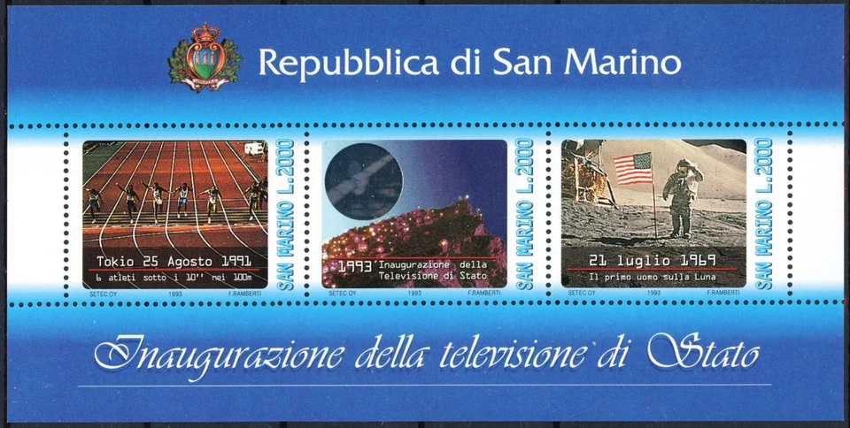 San Marino 1993: Espacio - Buena hoja MNH muy fina Foto 1 de 1