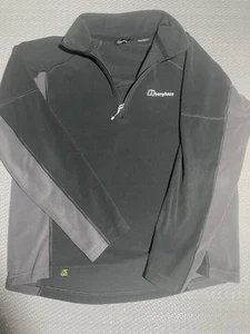 Berghaus Jacket Men's M 1/4 Zip Polartec Fleece Jacket Black Embroidered Logo - Picture 1 of 8