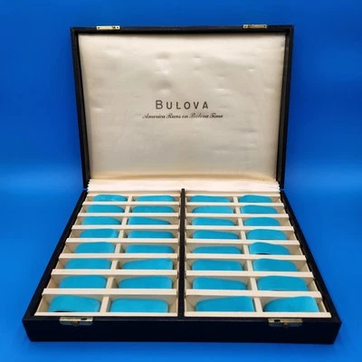 Vintage Bulova Salesman Sample / Dealer Watch Case Display - Cream Blue Black - Image 1 of 4