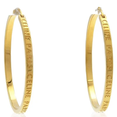 Celine Paris Large Hoops in Gold - Image 1 of 4