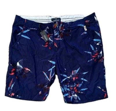 New Buffalo David Bitton Floral Cargo Shorts Men's 34 Navy Blue NWT $65 - Image 1 of 4