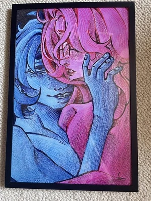 Impresiones de pintura enmarcadas originales utilizando acrílico, digital y otros medios mixtos Foto 1 de 2