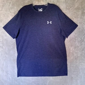 Under Armour T Shirt Mens Loose Heat Gear Size L Blue Short Sleeve Casual Cotton - Picture 1 of 10