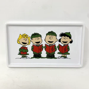 Peanuts Christmas Holiday Tray Ceramic Retired Charlie Brown Linus Lucy  9.75 in - Picture 1 of 6