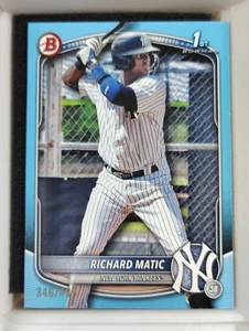2025 Bowman - Prospects Richard Matic #BP-71 Sky Blue 346/499 - Picture 1 of 2