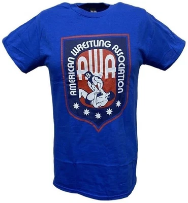 Camiseta azul con logotipo de AWA American Wrestling Alliance Foto 1 de 4
