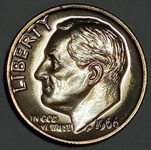BU GEM ➤ 1966 ROOSEVELT Dime 10¢ fm SMS Special Mint Set - Picture 1 of 2