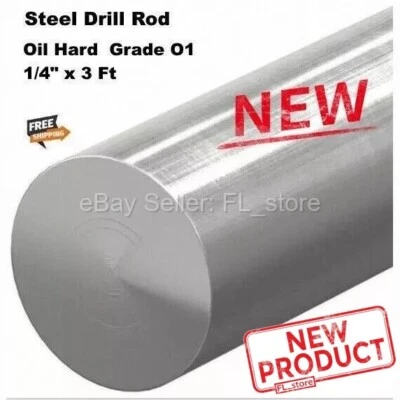 Steel Drill Rod 1/4" x 36" Oil Hard Grade O1 Easily Welded Machined 3 Feet NEW - Image 1 of 4