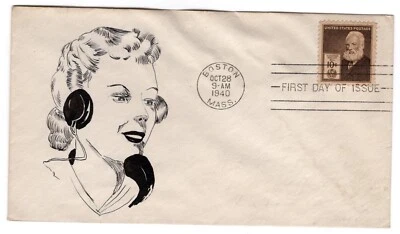 #893 Alexander Graham Bell 1940 FDC Famous American - H/P ACE Hodapp Foto 1 de 2