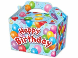 Happy Birthday Food Boxes Pack of 10 -  Blue. Pink, Red - Picture 1 of 9