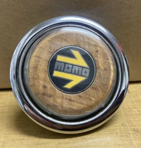 Real Wood MOMO Steering Horn Button Nardi Used From Japan - Bild 1 von 6