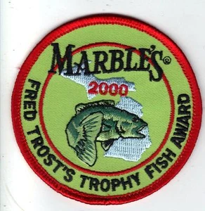 2000 FRED TROST MARBLES FISHING PATCH-MICHIGAN DEER-BEAR-TURKEY-ELK-MOOSE-FISH - Picture 1 of 1