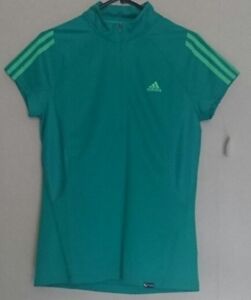 BNWT Women's Adidas Blaze Green T-Shirt Size 12 Cocona Natural Technology UPF 50