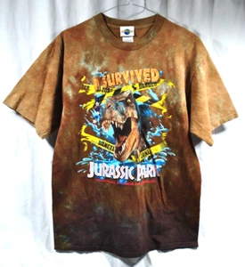 NEU! Vintage Universal Studios "I Survived" Jurassic Park Ride Tie Dye Shirt L - Bild 1 von 9