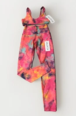 WILDFOX High Waisted Holi Celebration 7/8 Leggings + Bra Sz S Activewear Yoga - Image 1 of 4