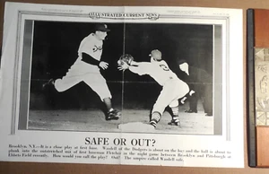 1941 ICN Poster Brooklyn Dodgers Wasdell Pittsburgh Pirates Fletcher 12x19 - Picture 1 of 3