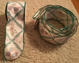 Michael's Baby Wired Ribbon Alphabet Blocks Teddy Bears Print 2.5" Wide Vintage - Picture 1 of 10
