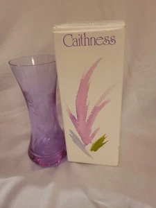 Caithness CT506F Engraved Scottish Thistle Flared Purple Tinge Bud Vase - Boxed - Picture 1 of 16