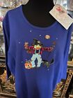 THE QUAKER FACTORY Embroidered Spookie Halloween Man Cat SWEATSHIRT WOMAN 3X