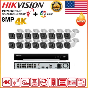 Hikvision 16CH 16POE CCTV Systems 4K 8MP 5X Zoom ColorVu IP Camera IR Mic Lot - Picture 1 of 28