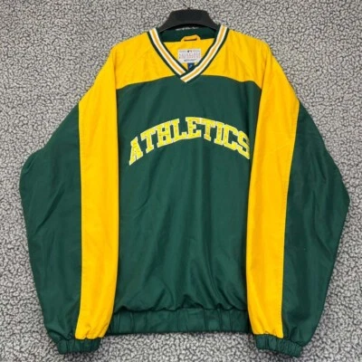 Chaqueta cortavientos Oakland Athletics vintage para hombre mediana G-III suéter cuello en V M Foto 1 de 4