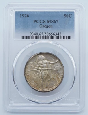 1926 P Oregon Commemorative 50c Half Dollar PCGS MS67 - U026 - Image 1 of 4
