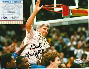 BOB KNIGHT SIGNED 8x10 INDIANA HOOSIERS COACH CUTTING DOWN NET PSA DNA COA USA - Picture 1 of 4