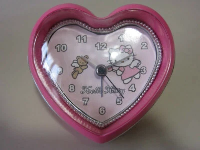 OROLOGIO SVEGLIA HELLO KITTY CUORE ROSA - Immagine 1 di 3