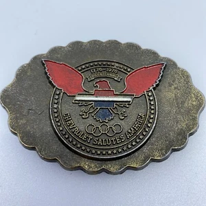R.J.Robert’s VINTAGE 1976 **CHEVROLET SALUTES AMERICA BICENTENNIAL** BELT BUCKLE - Picture 1 of 3