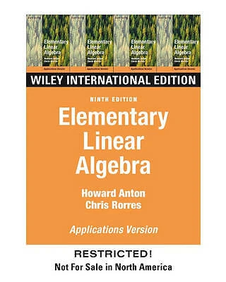 Elementary Linear Algebra: WITH Applications by Howard Anton (Paperback, 2005) - Image 1 of 1