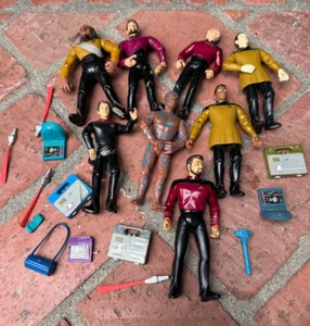 Star Trek The Next Generation Play Action Figures lot of 8 + Accessories READ - Picture 1 of 2