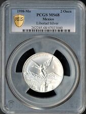 Mexico 1998-Mo 2 Oz. .999 Silver Libertad PCGS MS 68 *Low Mintage 7,000!*