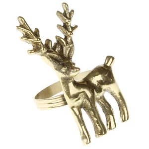 6x Serviettenringe Hirsch gold Servietten Halter Tischdeko Ring Tisch Deko XMAS - Bild 1 von 3