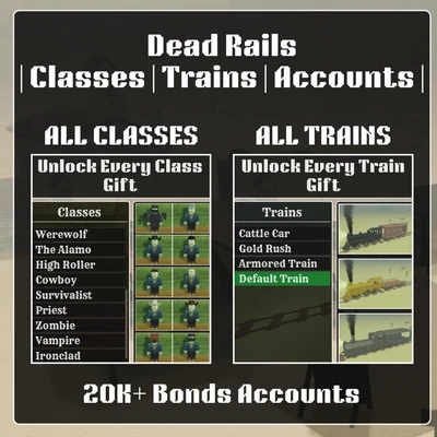 ROBLOX Dead Rails - Unlock All Trains, Classes & Accounts | Gift | Fast Delivery