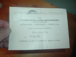Oberrheinische Kaffee-Gross-Rösterei Lenhard Karlsruhe, Werbe-Postkarte, 1958 - Bild 1 von 2