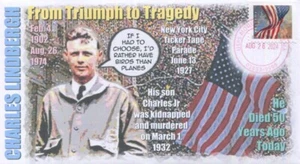 Coverscape Computer Designed 50th of the Death of Charles Lindbergh Event Cover - Picture 1 of 2