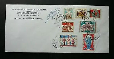 [SJ] Belgium Europa Economic Community Atomic Energy 1958 (stamp FDC) *signed - Image 1 of 4