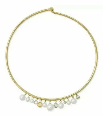 NUEVO CON ETIQUETAS COLLAR GARGANTILLA FLEXIBLE PERLA SINTÉTICA CLÁSICO MODERNO MICHAEL KORS PRECIO DE VENTA SUGERIDO POR EL FABRICANTE $145.00  Foto 1 de 3