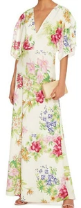 $665 DODO BAR OR Maxi Dress US 6 IT 42 Beverly White Floral Print Kimono Sleeve - Picture 1 of 7