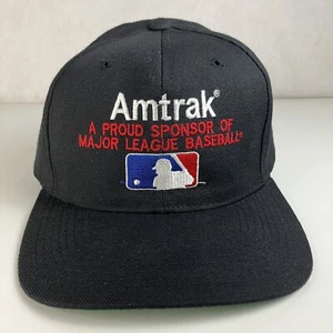 Vintage 90s Amtrak: Proud Sponsor of Major League Baseball Snapback Hat Cap - Picture 1 of 7