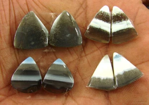 60.40 Ct Natural Blue Opal Pair Loose Gemstone Cabochon Lot 4 Pairs Stone- 62120 - Picture 1 of 6