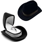 Retro Cowboy Hat Box Velvet Hat Box Jewelry Box Vintage Wedding Decor  Earring