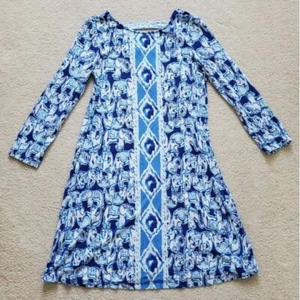 Lilly Pulitzer Blue/White Ophelia Dress Get Trunky szXS - Picture 1 of 12