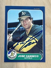 1986 FLEER UPDATE #U-20 JOSE CANSECO AUTOGRAPHED ROOKIE CARD