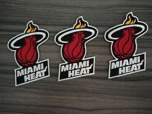 3 Stck. The Miami Heat schwarz Basketball Logo Sport Aufnäher Aufbügeln Bestickt Nähen - Bild 1 von 6