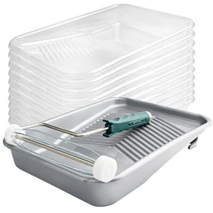 paint Tray12 Pack 9 Inch Paint Roller Tray Disposable Paint Tray With Liner And - Picture 1 of 8