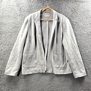 Target Womens Blazer Jacket Size 18 Grey Stretch Knit Long Sleeve Collared Open - Picture 1 of 14