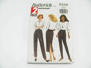 Pantalones para mujer Butterick 6546 talla XS S M patrón de costura sin cortar 840 - Imagen 1 de 4